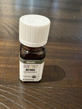 Aura Cacia Organic Myrrh Pure Essential Oil Centering .25 oz Brand New
